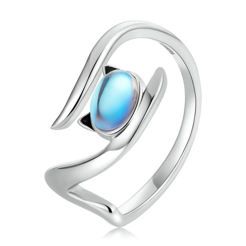 bague chat argent