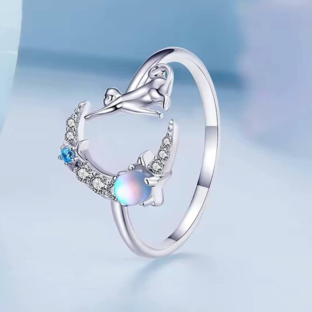 Bague Chat Argent Luna™