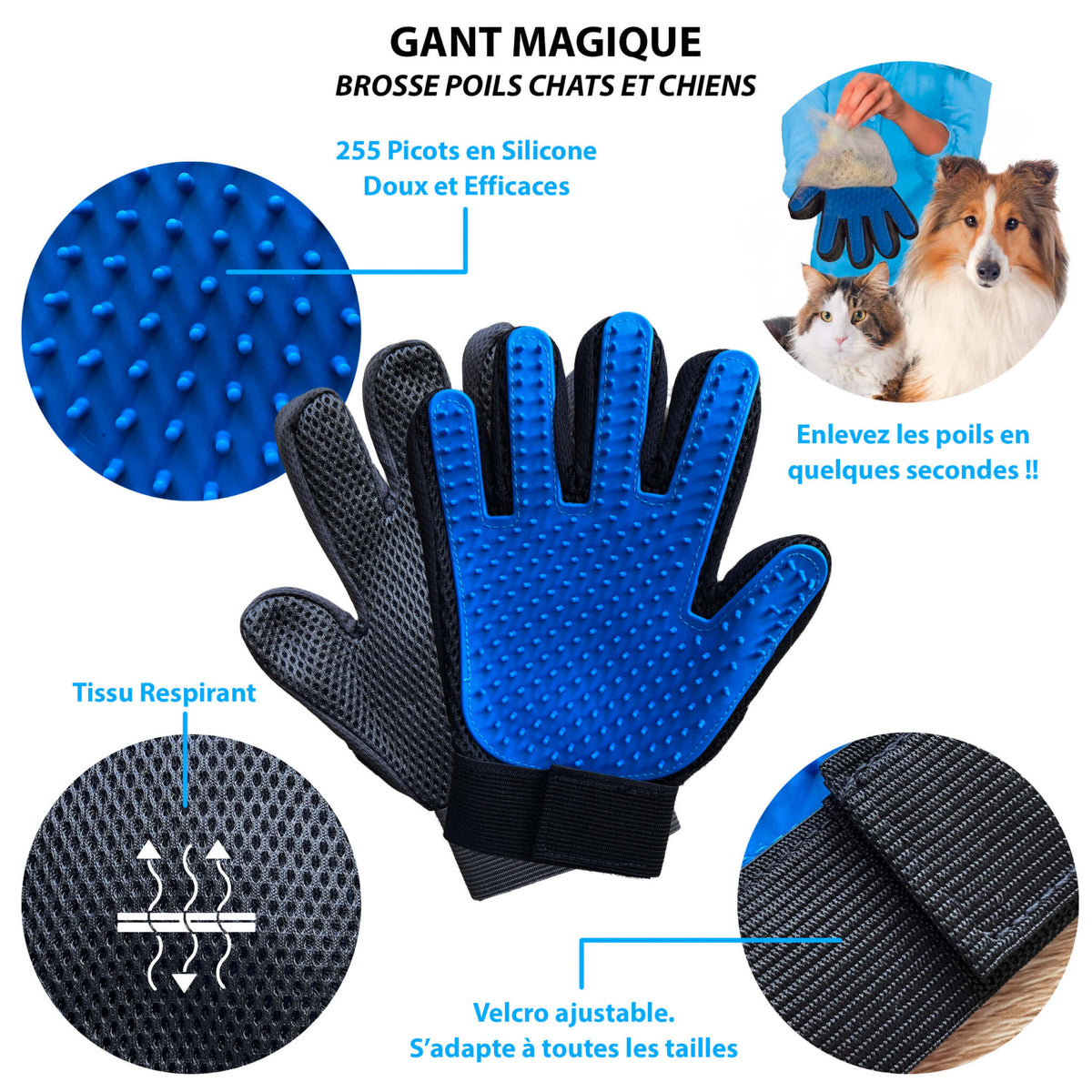 gant brosse poil